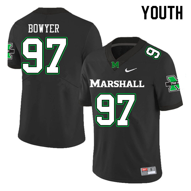 Youth #97 Kenyon Bowyer Marshall Thundering Herd College Football Jerseys Sale-Black